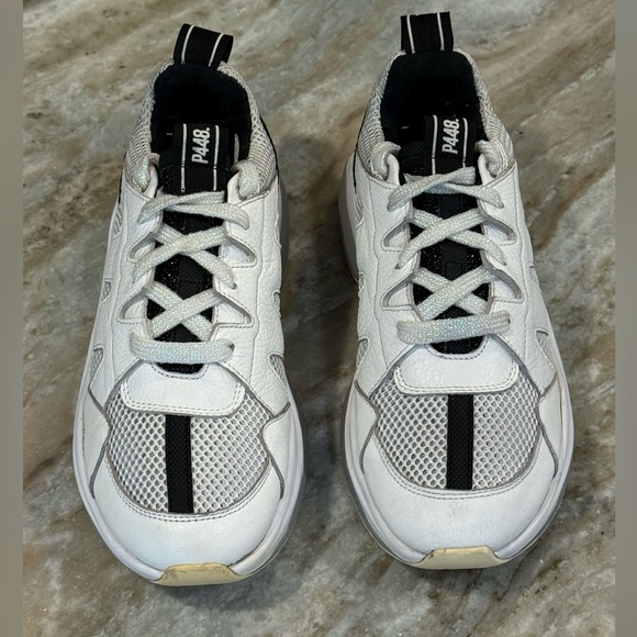 Women’s P448 Luke white glitzy chunky sneakers- Size 37 - Picture 4 of 13